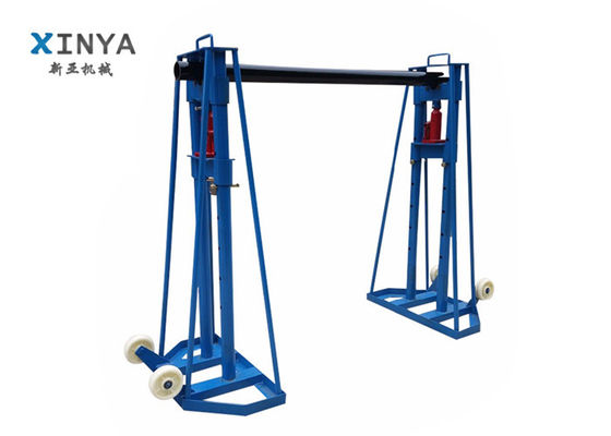 kopen 10T hydraulische kabelhaspelstandaard met hydraulisch heffen en robuuste stalen structuur voor ondersteuning van kabeltrommels online manufacture